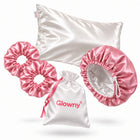 Kit de Cetim GLOWNY(Touca Dupla, Xuxinhas e Fronha)